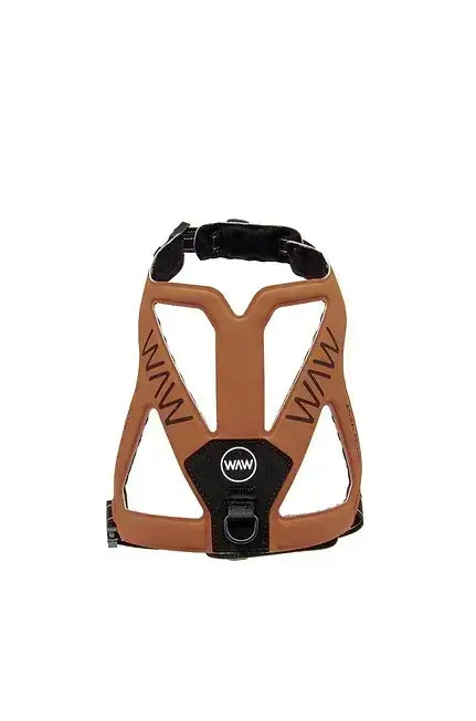 Een ergonomisch hondentuig met innovatief ontwerp voor comfort en stijl - WAW Ergovest Camel-Bruin.