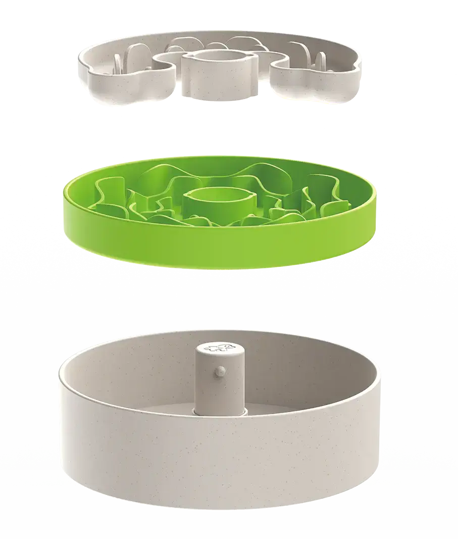 Puzzle Feeder - Anti-schrok Voederbak voor PUPPIES: Voerbak met langzame eetgewoonte ontwikkeling voor honden en katten.
